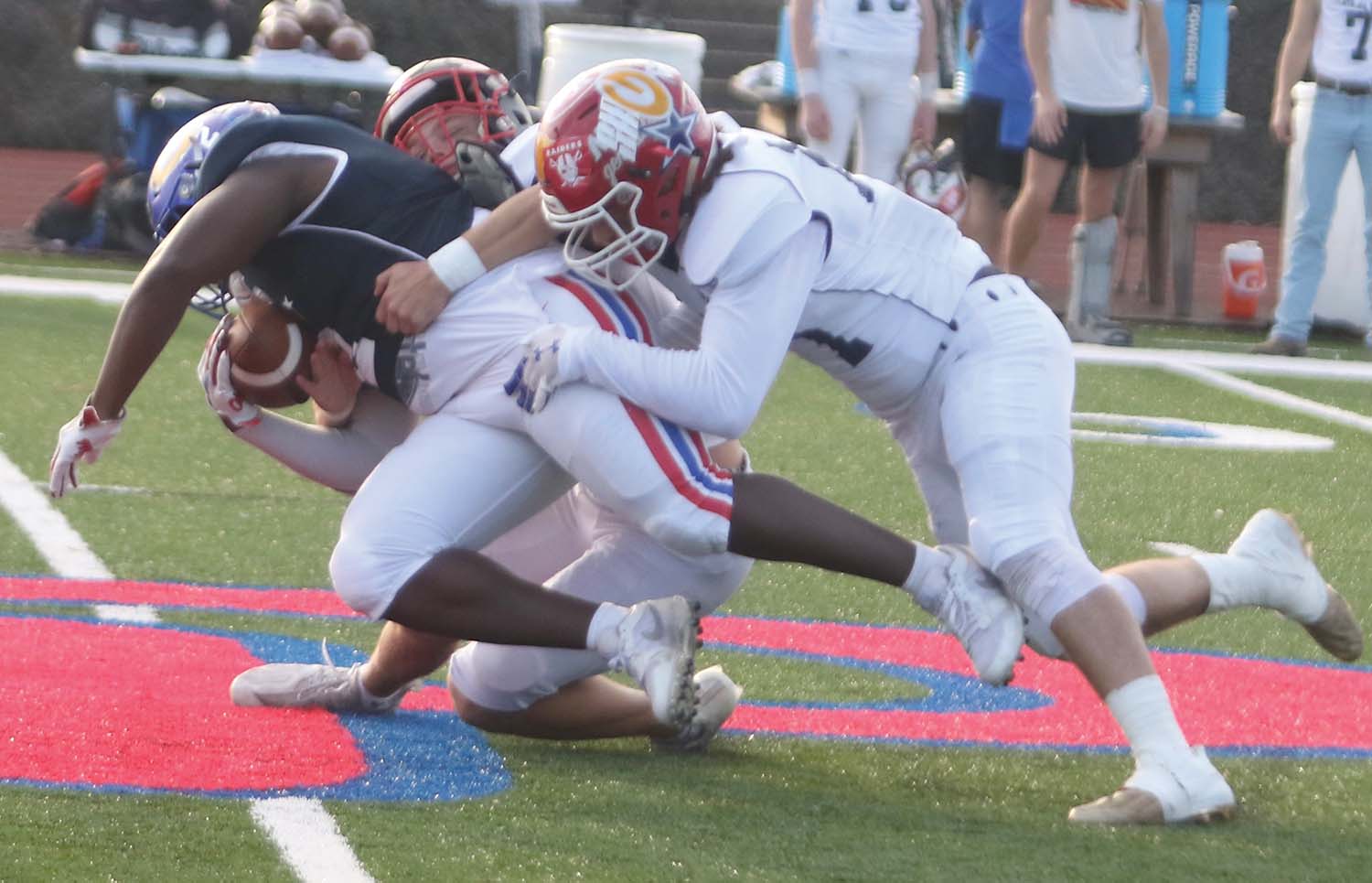 NCAs Colby Hollingsworth gets in on a tackle in the MAIS all-star football game on Friday at Jackson Prep. | Robbie Robertson/The Appeal