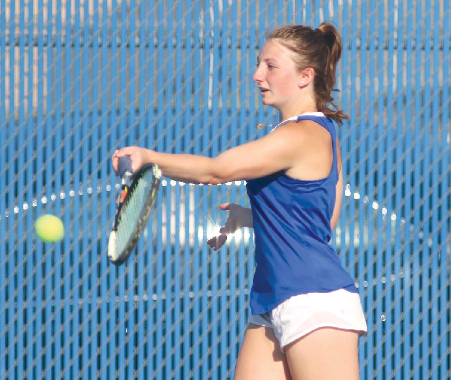Newton County’s Brenah Flint returns a shot against West Lauderdale last week. Robbie Robertson/The Appeal