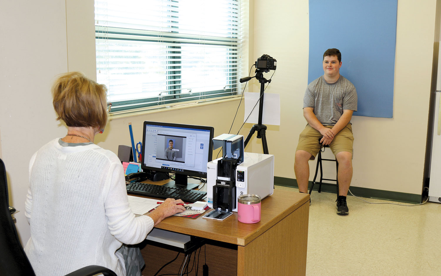 Sebastopol graduate Brodie Denson gets his Student ID card made while attending one of East Central Community College’s special Orientation sessions held in July. 
