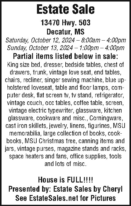 Cheryl Comans Estate Sale