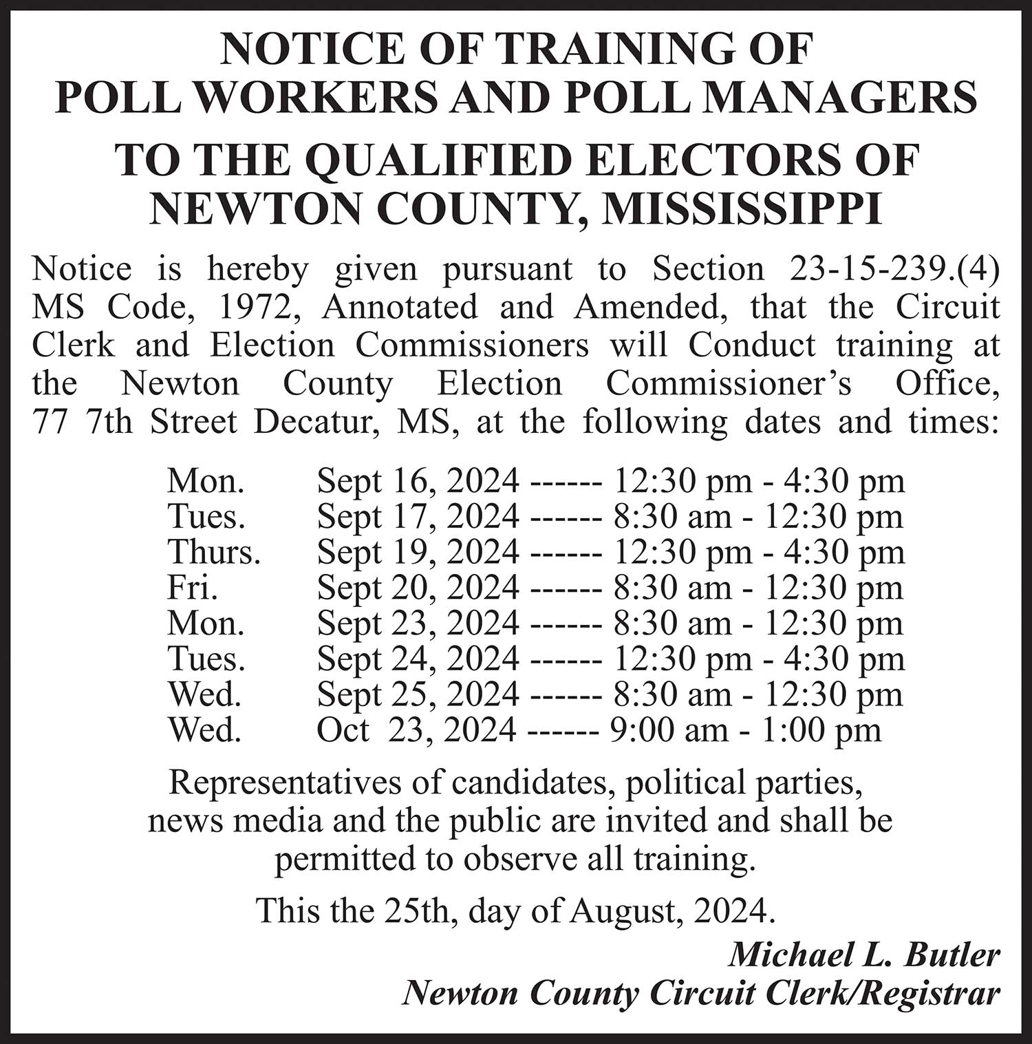 Election Poll Training