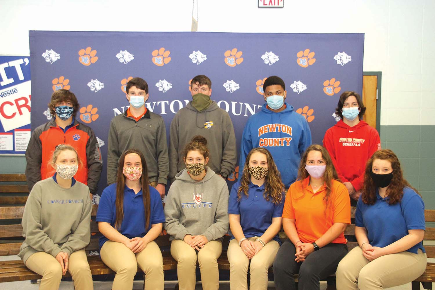 The faculty and staff at the Newton County Career and Technical Center select a recipient for “Student of the Month,” exhibiting model character while in the classroom. This semester’s NCCTC Student of the Month honorees representing the third block are front row from left:  Natalie Brantley, Katelyn Wall, Lexi Beckham, Alex Chesney, Lexie Usry and Taylor Mitchell; back row from left:  Wilson Jackson, Chance Bounds, Lee Burks, LJ Cole and Jamie Chapman. 