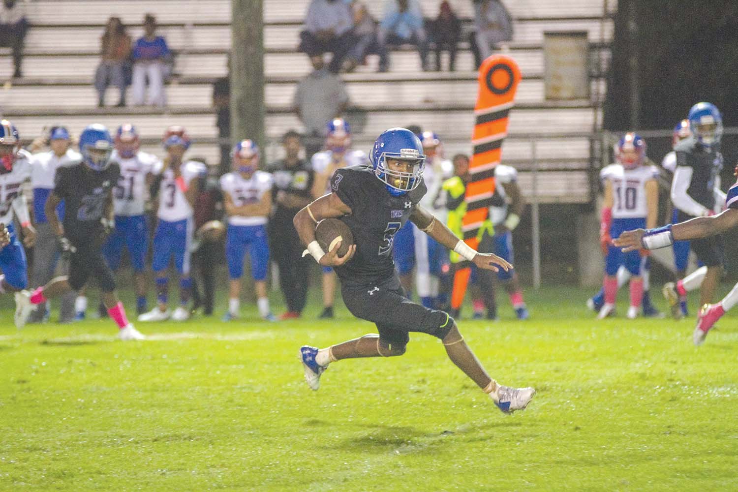 Newton’s Tyreke Snow runs for a touchdown against Scott Central during the 2020 football season. He was one of the leaders of the Tiger football team this season. Brent Maze/The Appeal