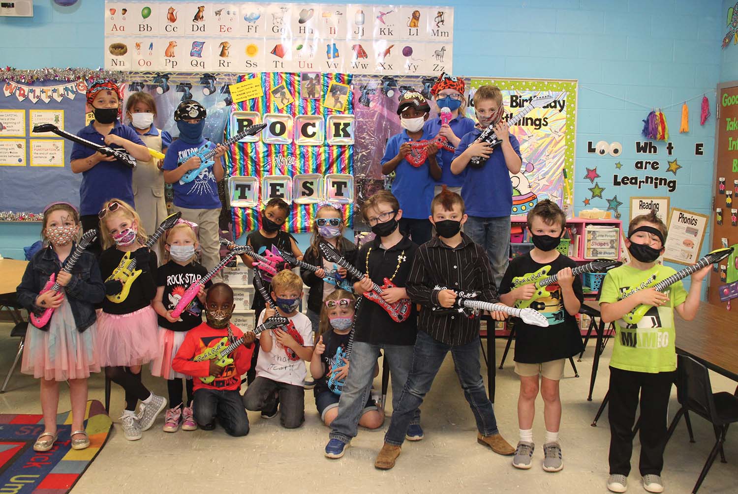 Ashley Massey's kindergartners, representing Newton County Schools Class of 2033, is preparing to “Rock the Test” this week front row from left:  Ella Richmond, Daley Agent, Lila Bennett, Kaleb Chapman, Kipton Wiggins, Baila Russell, Xander Lashley, Bray Bucklew, Easton Joiner and Gunner Richmond; back row from left:  Jakarey Harmon, Da’nylie Ben, Javier Kersey, Shyenne Seals, Elle May, Jeremiah Bell, Andee Ellingburg and Luke Hollingsworth. Submitted photo