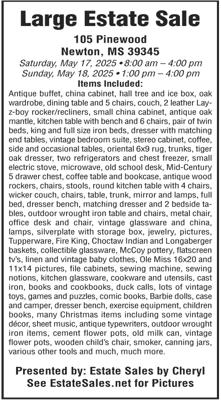 CHERYL COMANS ESTATE SALE