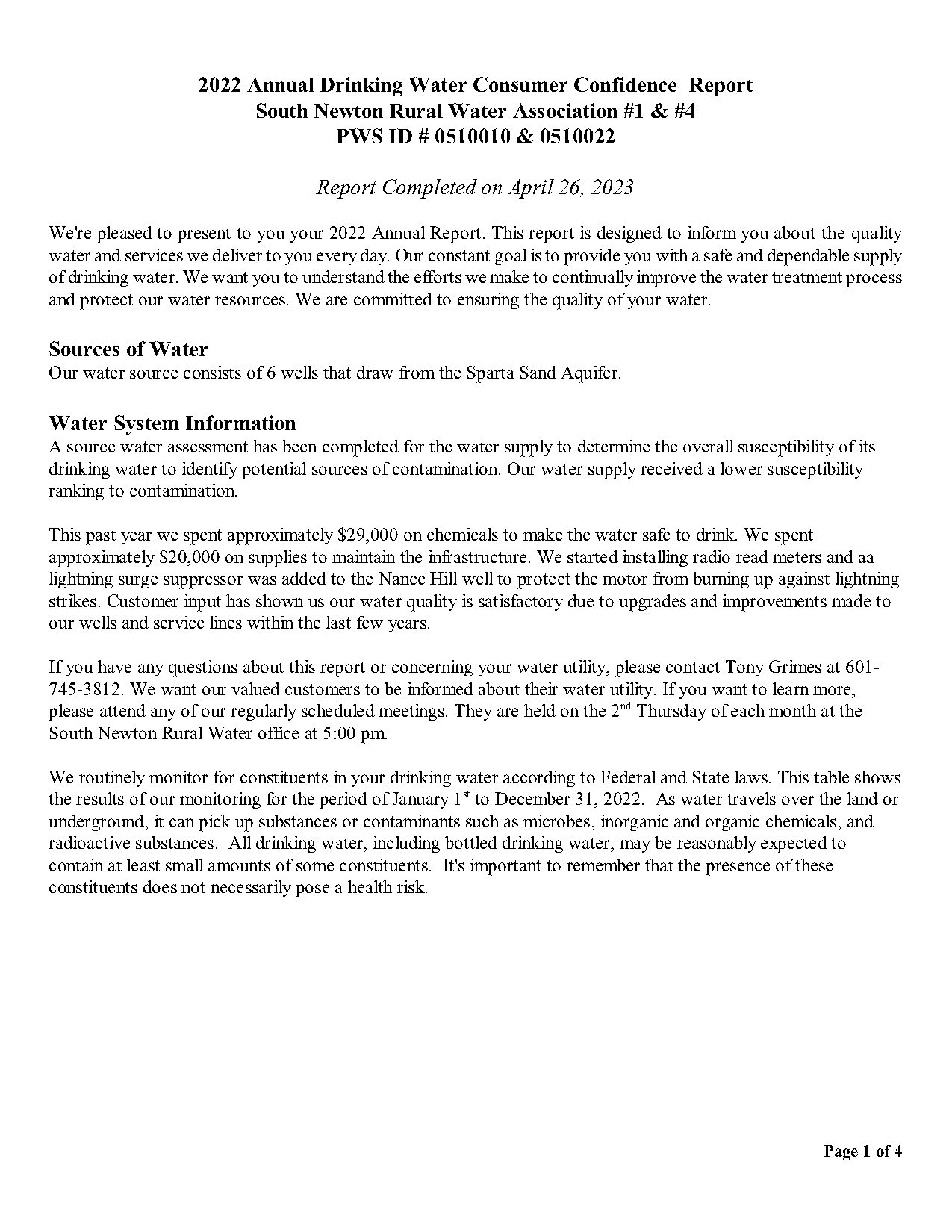 SOUTH NEWTON RWA 1 & 4