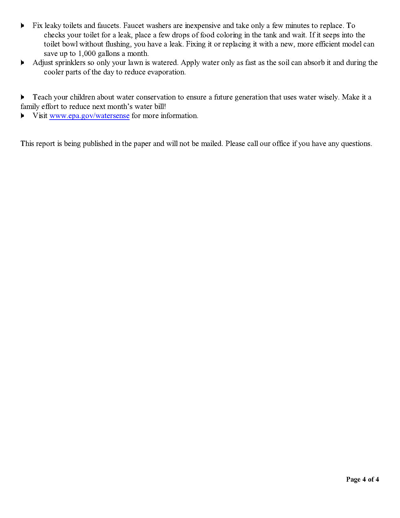 Union Water Report 4