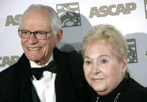 Honorees Alan, left, and Marilyn Bergman arrive at the ASCAP Film and Television music awards in Beverly Hills, Calif. on Tuesday, May 6, 2008.  Oscar-winning lyricist Marilyn Bergman died Saturday, Jan. 8, 2022 at age 93. She teamed with husband Alan Bergman on  “The Way We Were,” “How Do You Keep the Music Playing?” and hundreds of other songs. (AP Photo/Matt Sayles, File)