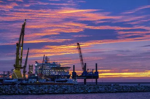 The Russian pipe-laying ship 'Akademik Tscherski' which is on deployment for the further construction of the Nord Stream 2 Baltic Sea pipeline, is moored at the port of Mukran on the island of Ruegen, Germany, on Sept. 8, 2020. Surging energy prices and fears of a Russian invasion of Ukraine are making European leaders think hard about energy security — particularly their decades-old reliance on Moscow for natural gas. The crisis shows Europe’s vulnerability after years of limited progress i