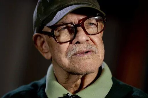 Retired Army Col. Paris Davis, an Ohio native, who is set to receive the Medal of Honor for his service in the Vietnam War speaks during an interview with the Associated Press at a hotel in Arlington, Va., Thursday, March 2, 2023. (AP Photo/Andrew Harnik)