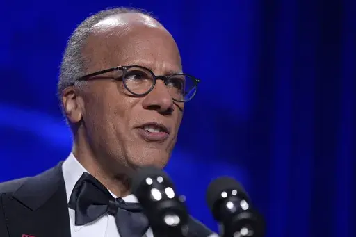 NBC news anchor Lester Holt speaks at the White House Correspondents' Association Dinner at the Washington Hilton, April 27, 2024, in Washington. (AP Photo/Manuel Balce Ceneta, File)