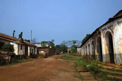 The streets of Bangassou, Central African Republic, remain empty on Feb. 13, 2021, as most residents fled when rebels attacked with heavy weapons on Jan. 3. The U.N. Security Council voted Friday, July 29, 2022, to relax the arms embargo against the Central African Republic, a disappointment to its government, which sought a complete lifting of the ban on the sale or transfer of weapons and ammunition. (AP Photo/Adrienne Surprenant, File)