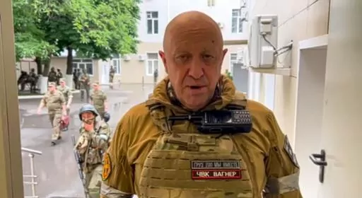 In this handout photo taken from video released by Prigozhin Press Service, Yevgeny Prigozhin, the owner of the Wagner Group military company, records his video addresses in Rostov-on-Don, Russia, Saturday, June 24, 2023. Many observers argue that mercenary chief Yevgeny Prigozhin wouldn't have been able to take over military facilities in southern Russia so easily and mount his rapid march on Moscow without collusion with some members of the military brass. (Prigozhin Press Service via AP, File