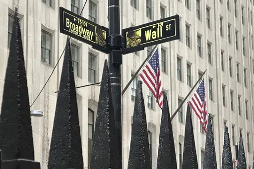 A sign marking the intersection of Broadway and Wall Street is shown in New York's Financial District on Oct. 30, 2024. (AP Photo/Peter Morgan, File)