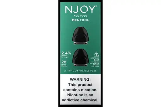 This image provided by NJOY in 2024 shows packaging for the company's menthol-flavored electronic cigarette product. On Friday, June 21, 2024, the Food and Drug Administration authorized the first menthol-flavored electronic cigarettes for adult smokers, the government’s strongest indication yet that vaping flavors can reduce the harms of traditional tobacco smoking. The FDA said it authorized four menthol e-cigarettes from NJOY, the vaping brand recently acquired by tobacco giant Altria, whic