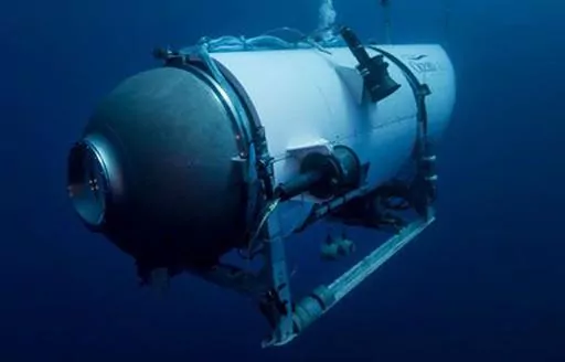 This undated image provided by OceanGate Expeditions in June 2021 shows the company's Titan submersible. Rescuers are racing against time to find the missing submersible carrying five people, who were reported overdue Sunday night. (OceanGate Expeditions via AP, File)