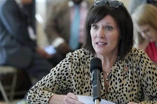 Mississippi state Rep. Missy McGee, R-Hattiesburg, speaks, Feb. 28, 2023, at the state Capitol in Jackson. McGee is supporting a proposal that would allow Medicaid coverage earlier in pregnancy in an effort to improve health outcomes in one of the poorest states in the U.S. (AP Photo/Rogelio V. Solis, File)