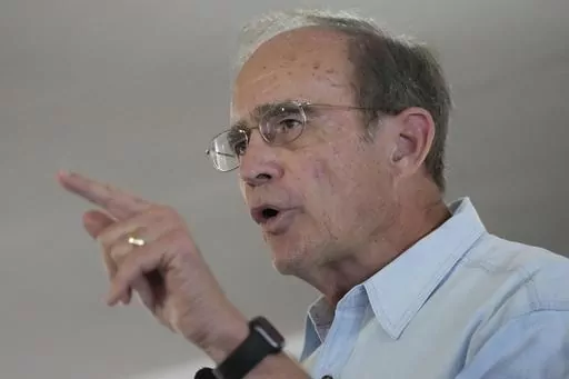 Republican Lt. Gov. Delbert Hosemann addresses the crowd at the Neshoba County Fair in Philadelphia, Miss., Wednesday, July 26, 2023. Hosemann seeks reelection, but first must obtain his party's nomination for lieutenant governor in the party primary, Aug. 8. (AP Photo/Rogelio V. Solis)