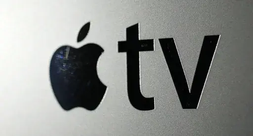 The logo for an Apple TV converter is seen on Oct. 6, 2010, in New York. (AP Photo/Mark Lennihan, File)