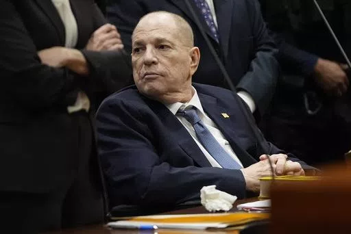 Harvey Weinstein appears in Queens criminal court, Thursday, May 9, 2024, in New York. Harvey Weinstein returned to court in New York City as authorities considered an extradition request from California to serve his sentence for a 2022 rape conviction. The 16-year sentence Weinstein received for raping a woman at a Los Angeles film festival in 2013 had been on ice while he served time in New York. (AP Photo/Julia Nikhinson)