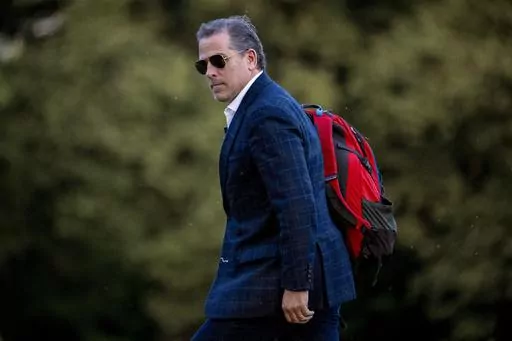 Hunter Biden, the son of President Joe Biden, walks from Marine One upon arrival at Fort McNair, June 25, 2023, in Washington. The Republican chairmen of three key House committees are joining forces to probe the Justice Department's handling of charges against Hunter Biden after making sweeping claims about misconduct at the agency. (AP Photo/Andrew Harnik, File)
