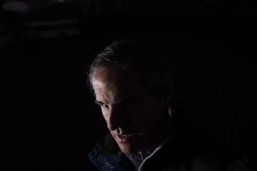U.N. atomic energy chief Rafael Mariano Grossi speaks to Associated Press before visiting Zaporizhzhia Nuclear Power Plant during an interview in Dnipro, Ukraine, Tuesday, March 28, 2023. The power station's six reactors are in shutdown and the plant has received the electricity it needs to prevent a reactor meltdown through one remaining functioning power line. Plant personnel have had to switch to emergency diesel generators six times during the 13-month war to power essential cooling systems.